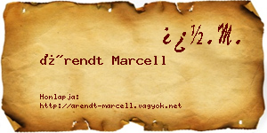 Árendt Marcell névjegykártya