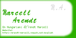 marcell arendt business card